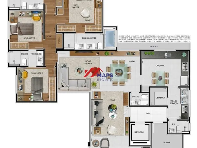 Imagem 8: Apartamento com quatro quartos, duas suítes, duas semi-suítes e quatro vagas de