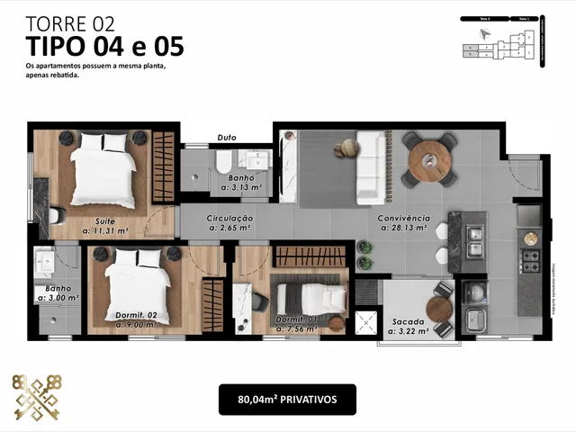 Imagem 6: Apartamento espaçoso com 04 dormitórios com 01 suite