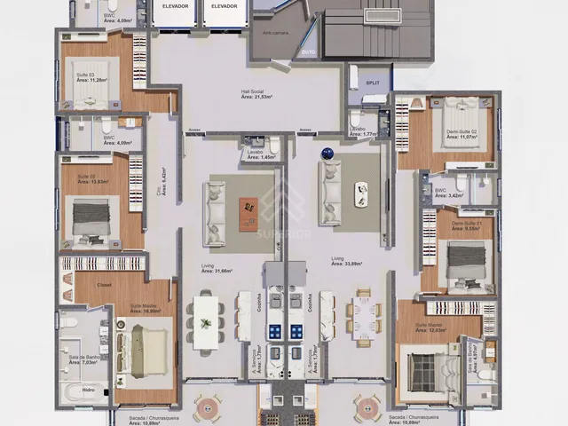Imagem 15: Apartamento 3 Suítes fazendinha Itajaí