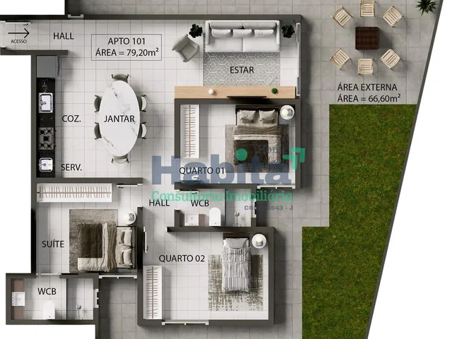 Imagem 6: Apartamentos de 2 e 3 Quartos nos Bancários – Lazer e Sofisticação em um só lugar