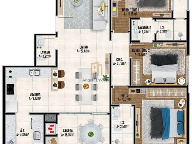 Imagem 16: Apartamento Alto Padrão com 3 Dormitórios Mobiliado e Equipado no Centro, Navegantes/Sc