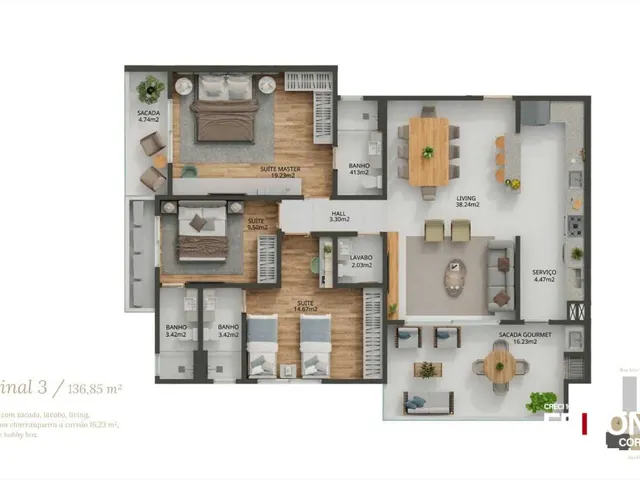 Imagem 6: Apartamentos no Edifício Parc Lumière à venda em São José, Barreiros - 03 Suítes
