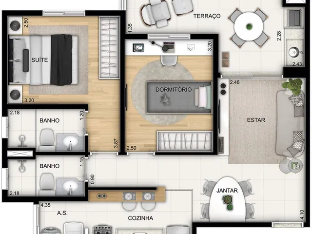 Imagem 11: Apartamento para locação no Centro de São Bernardo do Campo-SP: 2 quartos, 1 suíte, 2