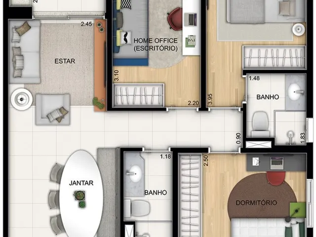 Imagem 12: Apartamento para locação no Centro de São Bernardo do Campo-SP: 2 quartos, 1 suíte, 2
