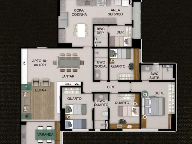 Imagem 13: Apartamento de Luxo na Ilha do Retiro: 4 Quartos, 3 Suítes, 135m² - EDIFÍCIO JARDINS