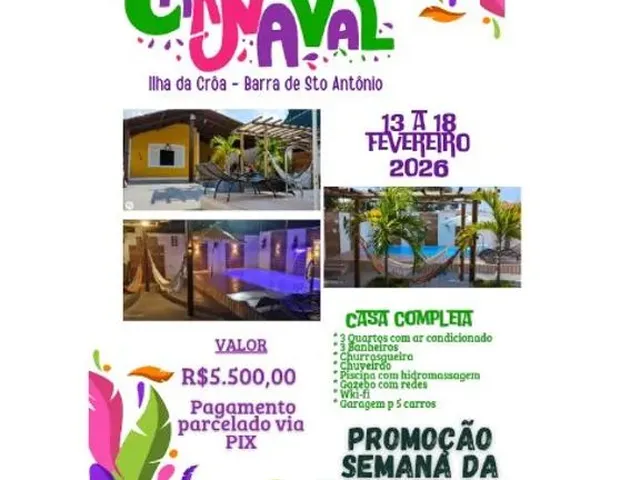 Imagem: Casa para Carnaval Barra de Santo Antônio