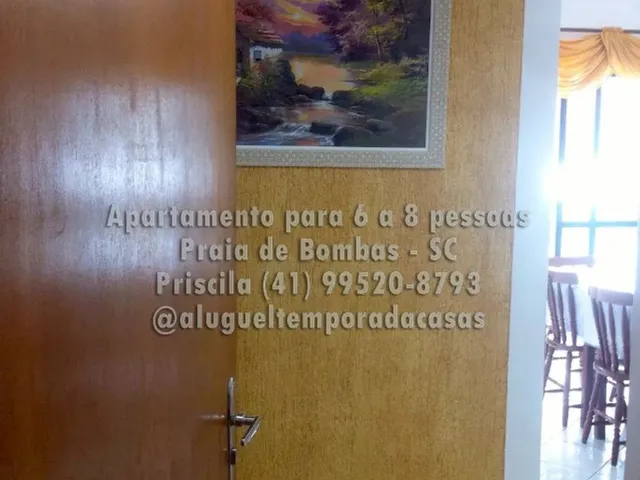 Imagem 3: Janeiro Apartamento 6 a 8 Pessoas, Praia de Bombas Sc, 2 Quartos com Ar, Churrasqueir