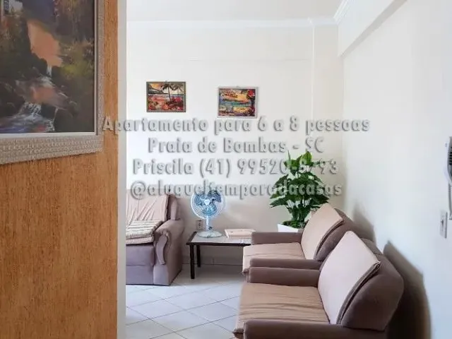 Imagem 4: Janeiro Apartamento 6 a 8 Pessoas, Praia de Bombas Sc, 2 Quartos com Ar, Churrasqueir