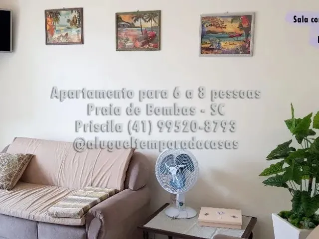 Imagem 7: Janeiro Apartamento 6 a 8 Pessoas, Praia de Bombas Sc, 2 Quartos com Ar, Churrasqueir