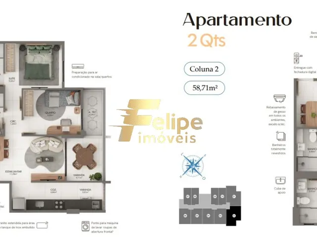 Imagem 7: NOVÍSSIMO EMPREENDIMENTO IMOBILIÁRIO SURGINDO! APARTAMENTO DE 02 QUARTOS, COM LAZER, À