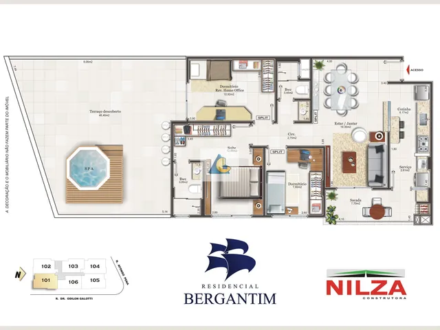 Imagem 16: Residencial Bergantim - Apartamento com terraço em Capoeiras, Florianópolis/SC