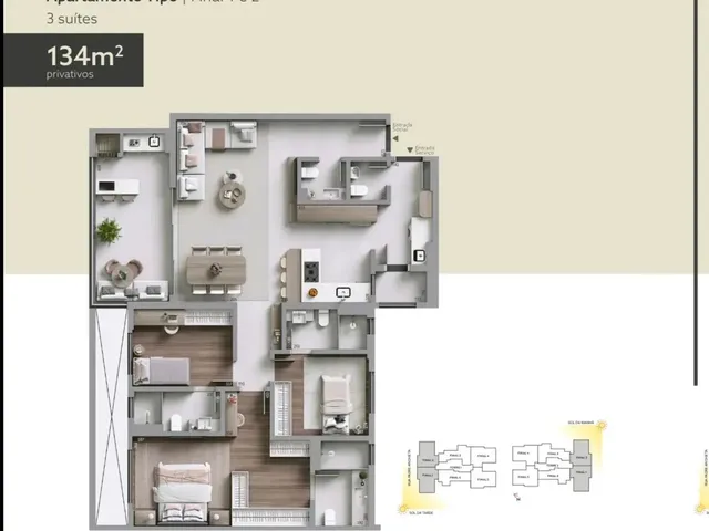 Imagem 7: Artis Curitiba Apartamento com 3 dormitórios