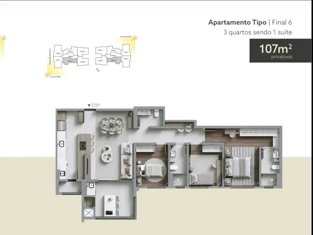 Imagem 6: Artis Curitiba Apartamento com 3 dormitórios
