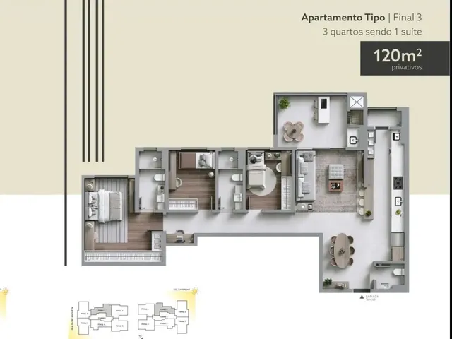 Imagem 16: Artis Curitiba Apartamento com 3 dormitórios