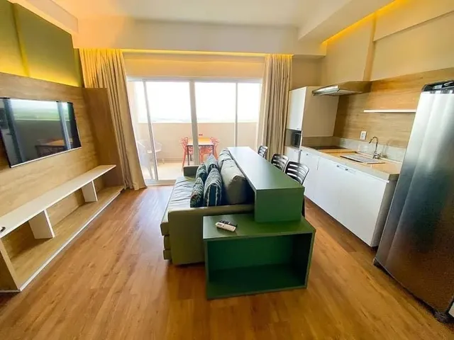 Imagem: O apartamento possui 1 Dormitório, 1 Banheiro, Acomodam 6