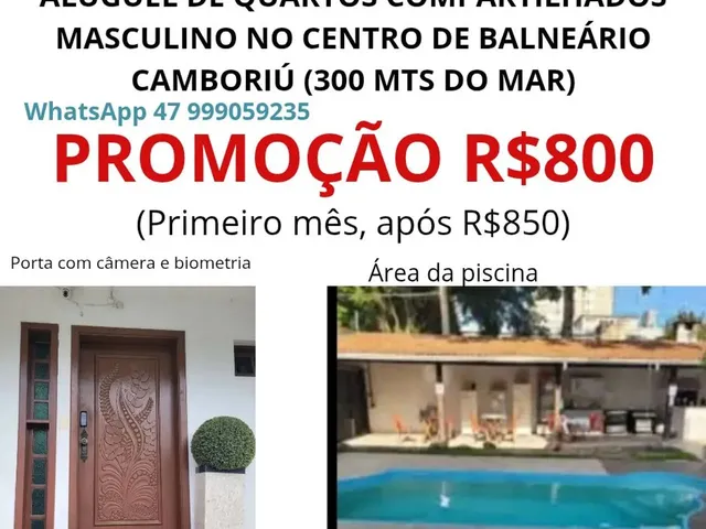 Imagem: Quartos Compartilhados Masculinos, 300Mts