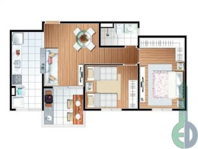 Imagem 2: Alugue agora um apartamento de 2 quartos na Silveira, Santo André-SP: 54m², 1 vaga de