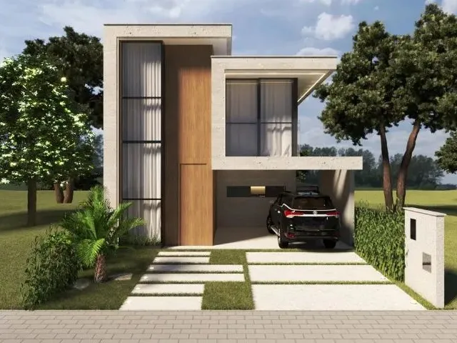 Imagem: A casa em condomínio possui 4 Dormitórios, 3 Suítes, 4