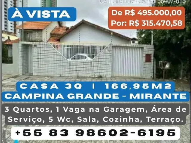 Imagem: Casa 3 Quartos no Mirante - Campina Grande