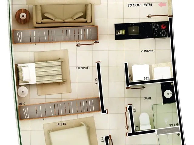 Imagem 3: Flat para Venda Possui 57Metros Quadrados com 2 Quartos em Vila Cabral - Campina Grande