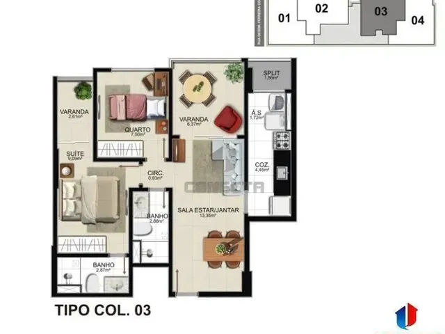 Imagem 5: Apartamento de 2 Quartos, 1 Suíte,1 Vaga, À Venda na Praia do Suá, Vitória