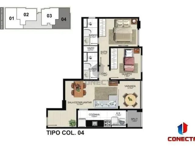 Imagem 2: Apartamento de 2 Quartos, 1 Suíte,1 Vaga, À Venda na Praia do Suá, Vitória