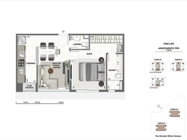 Imagem 8: Imóvel para Aluguel Possui 70 Metros Quadrados com 2 Quartos em Vila da Serra - Nova Lima
