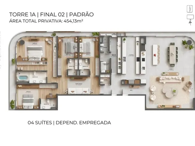 Imagem 3: Apartamento para Venda em Florianópolis, Jurerê Internacional, 4 Dormitórios, 4