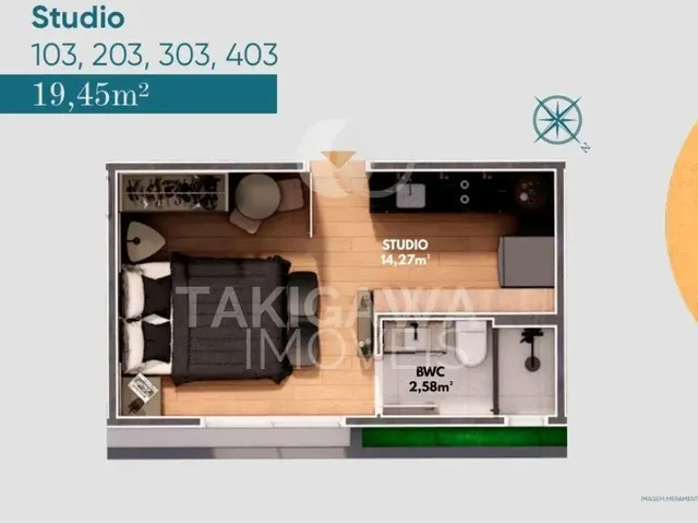 Imagem 10: Apartamento para Venda em Florianópolis, Cachoeira do Bom Jesus, 1 Dormitório, 1