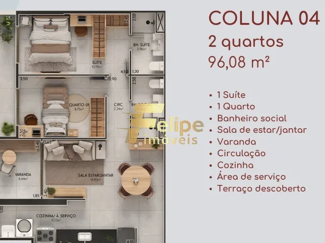 Imagem 8: MAIS NOVO EMPREENDIMENTO SURGINDO! APARTAMENTO DE 03 QUARTOS, SENDO 01 SUÍTE, LAZER