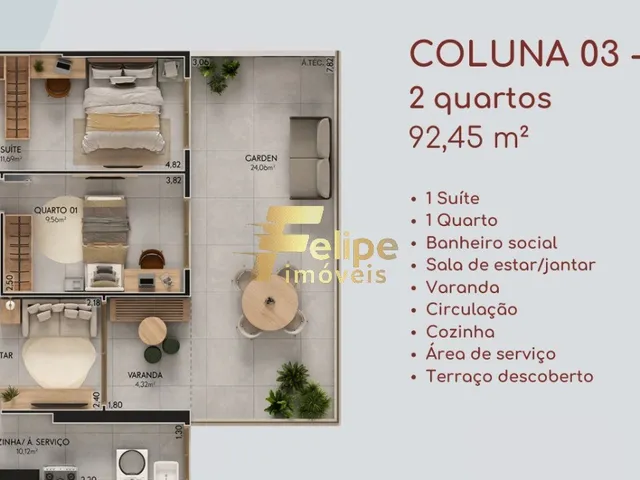 Imagem 12: MAIS NOVO EMPREENDIMENTO SURGINDO! APARTAMENTO DE 03 QUARTOS, SENDO 01 SUÍTE, LAZER