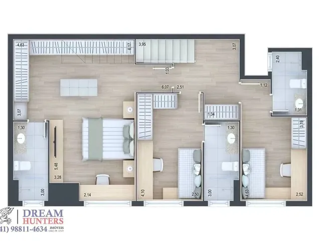 Imagem 8: Cobertura Duplex de 211.36M² no Bairro Ecoville, com 3 Suítes, 4 Banheiros e 2 Vagas De