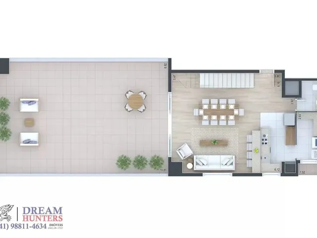 Imagem 2: Cobertura Duplex de 211.36M² no Bairro Ecoville, com 3 Suítes, 4 Banheiros e 2 Vagas De