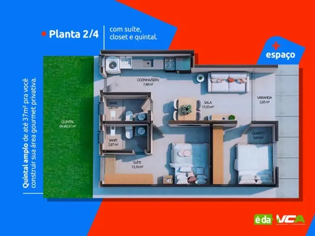 Imagem 11: Apartamento 2 Quartos em Condomínio Fechado, Dinah Borges - Eunápolis - Ba