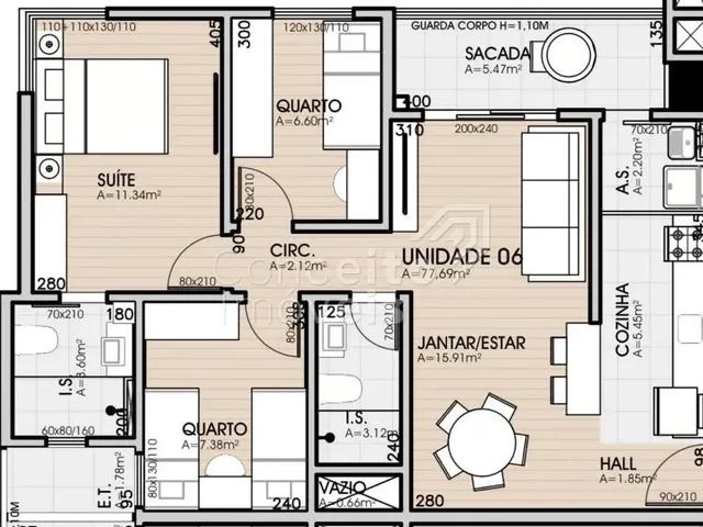 Imagem 3: Edifício Up Residence - Uvaranas - Apartamento