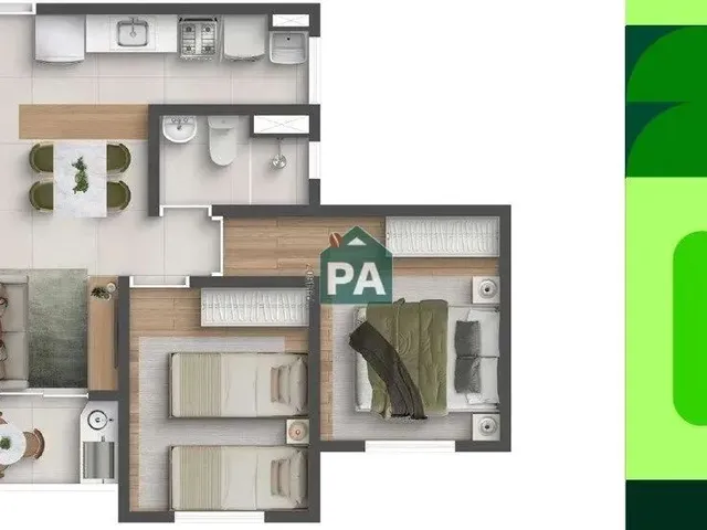 Imagem 3: Apartamento À Venda com 02 Quartos, 42M² - Jardim Belvedere - Poços de Caldas/Mg