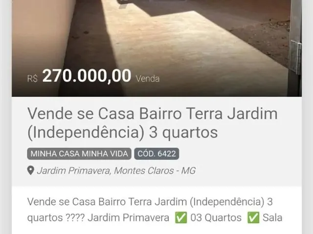 Imagem 1: Terra Jardim (Independência) 03 Quartos