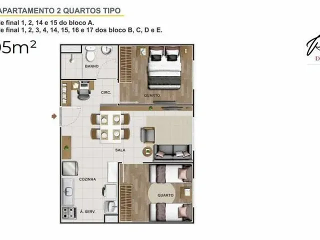 Imagem: Na - Apartamento com 2 Quartos no Recanto