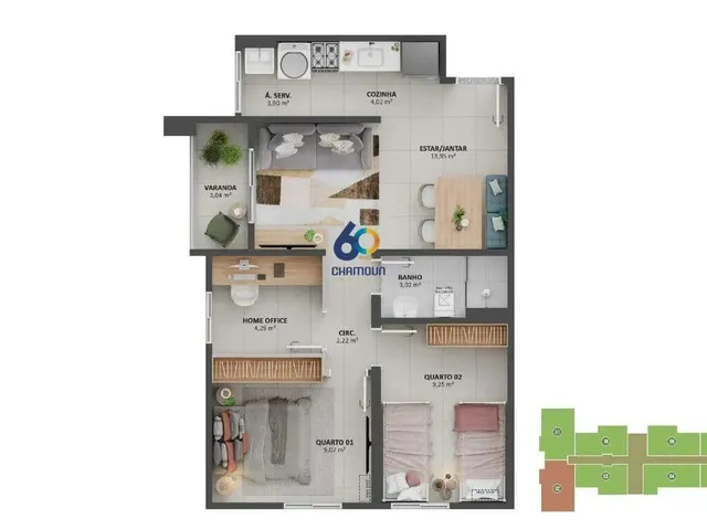Imagem: Apartamento 2 Quartos em Jardim Limoeiro