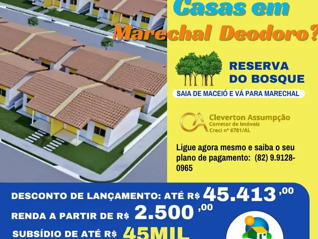 Imagem: Casas Lindas e Novas em Marechal Deodoro
