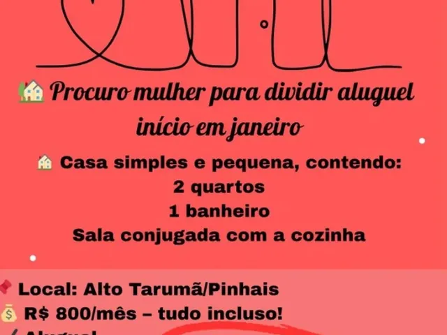 Imagem: Quarto/Casa para Moça em Pinhais