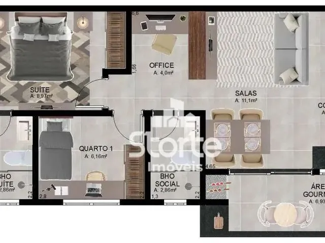 Imagem 4: Apartamentos com 2 Dormitórios À Venda, 62M² e 67M² Sendo a Partir de R$ 408.590