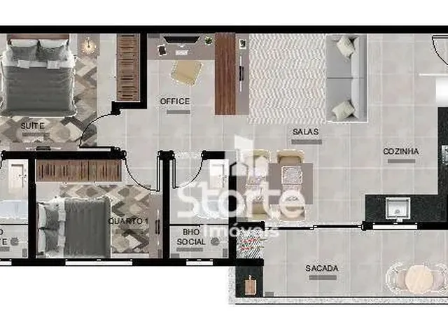 Imagem 3: Apartamentos com 2 Dormitórios À Venda, 62M² e 67M² Sendo a Partir de R$ 408.590