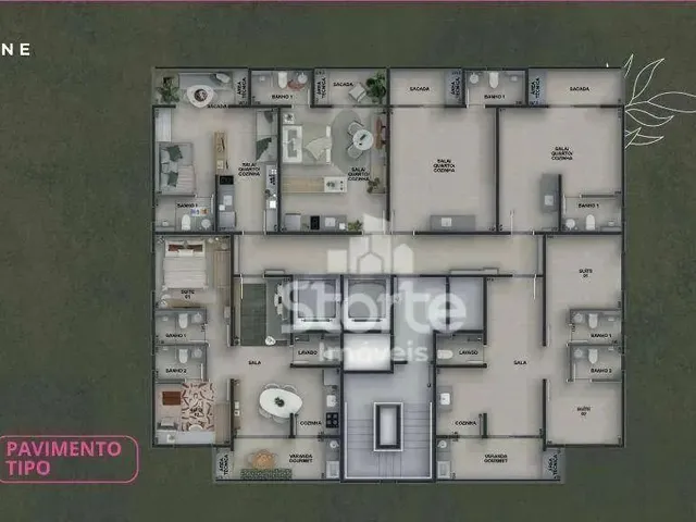 Imagem 7: Apartamento com 2 Suítes e Lavabo À Venda, 57,42M² e 60,63M² Sendo a Partir de R