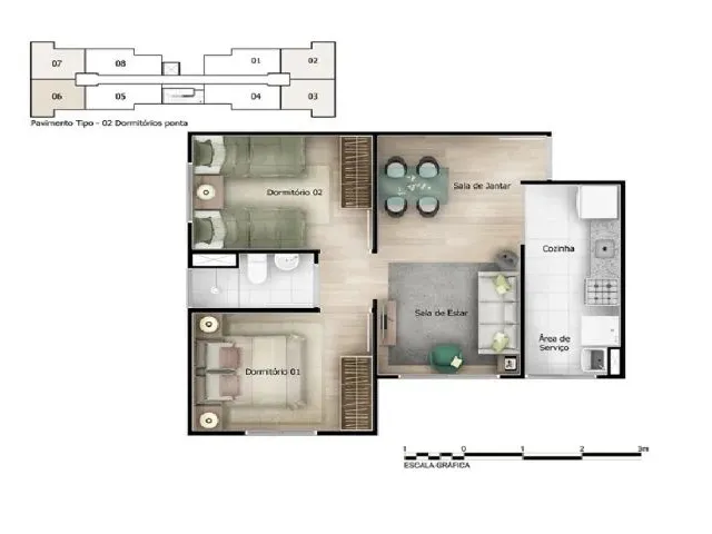 Imagem 7: Apartamento 2 Quartos Nascente, Pronto para Morar