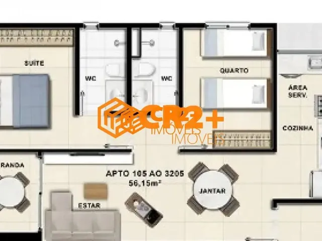 Imagem 6: Apartamento a Venda de 56M² com 2 Quartos 1 Suíte na Caxangá em...