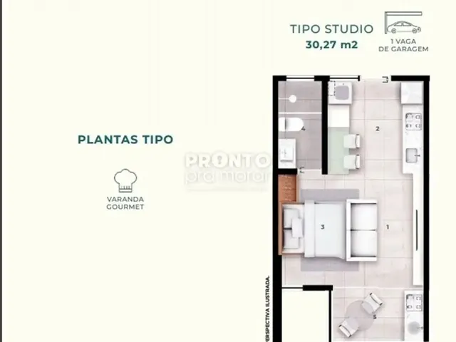 Imagem: Flat Naturê Eco Residência, na Beira Mar