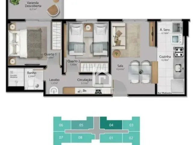 Imagem 2: Apartamento Impecável de 2 Quartos com Varanda: Pronto para Morar