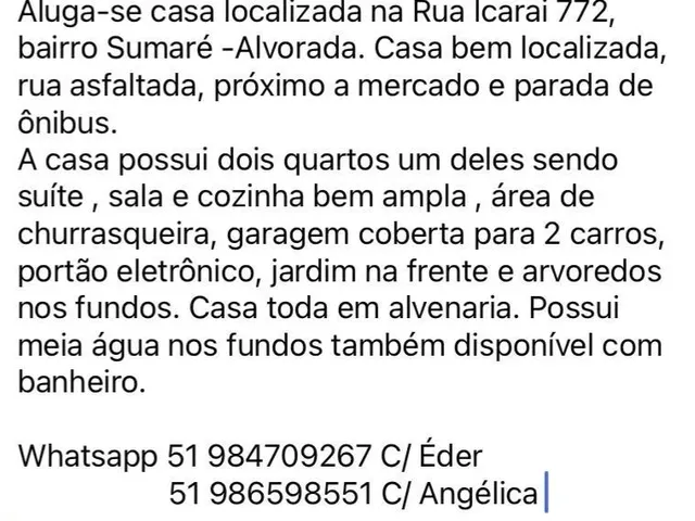 Imagem: Casa para Alugar em Alvorada