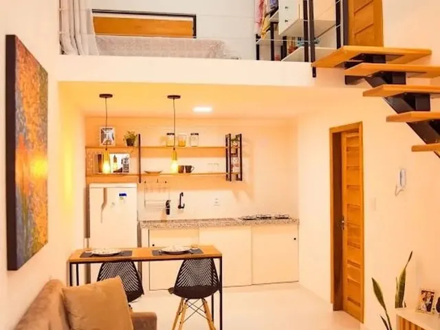 Imagem: O apartamento possui 1 Dormitório, 1 Banheiro, 1 Vaga na